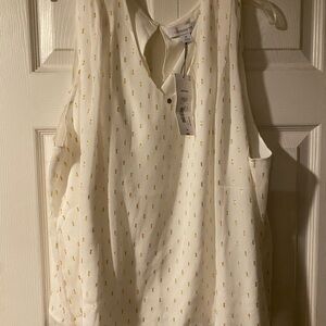 Liz Claiborne Ivory and Gold Blouse